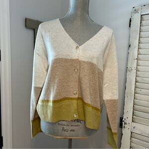 REITMAN’S Cashmere Blend Striped V-neck Button Up Cardigan Size M